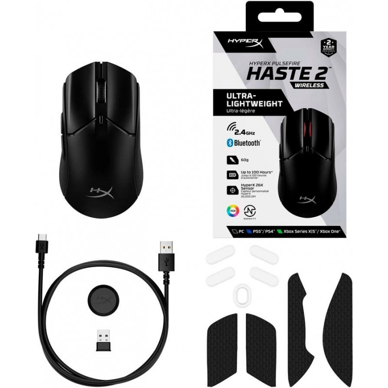 HyperX Миша Pulsefire Haste 2 WL, Black