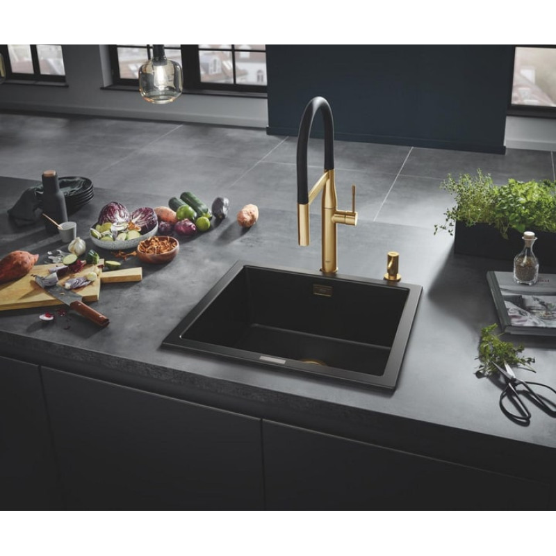 Grohe Змішувач для кухні Essence, довж.виливу - 240мм, поворотний/гнучкий, 1важіль, матовий прохолодний схід сонця