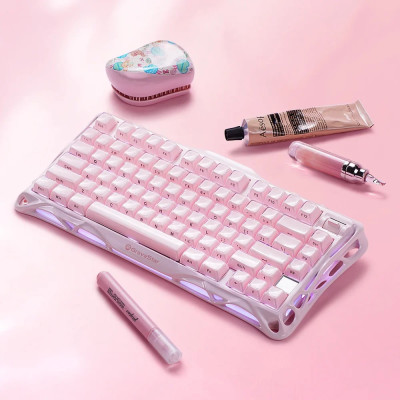 GravaStar Клавіатура механічна Mercury K1 80keys, GravaStar x Kailh Cheery Pink, EN/UKR, BT/WL/USB, Sakura Pink GravaStar Клавіатура механічна Mercury K1 80keys, GravaStar x Kailh Cheery Pink, EN/UKR, BT/WL/USB, Sakura Pink