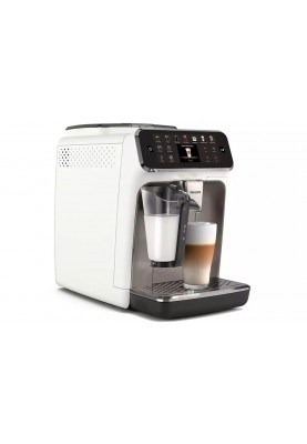 Philips Кавомашина Series 4400 LatteGo, 1.8л, зерно+мелена, автомат.капуч, дисплей, авторецептів -12, біло-срібна