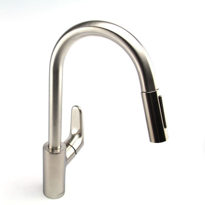 Hansgrohe Змішувач для кухні Focus M41, довж.виливу - 235мм, витяжний, 1важіль, KM240, сталь