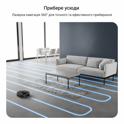 Rowenta Робот-пилосос Rowenta миючий X-Plorer Serie 85, 6000ПаВт, h=9.7см, 0.26л, конт пилок -0.29л, автон. робота до 270хв, чорний Rowenta Робот-пилосос Rowenta миючий X-Plorer Serie 85, 6000ПаВт, h=9.7см, 0.26л, конт пилок -0.29л, автон. робота до 270хв, чорний