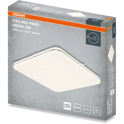 Osram Світильник накладний CEILING PAVO 480мм Square 72Вт 4000K Osram Світильник накладний CEILING PAVO 480мм Square 72Вт 4000K