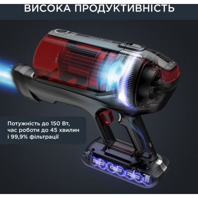 Rowenta Пилосос безпровідний X-Force Flex 12.60 Auto Animal, 320Вт, конт пилок -0.9л, автон. робота до 45хв, вага-3кг, НЕРА, чорно-червоний Rowenta Пилосос безпровідний X-Force Flex 12.60 Auto Animal, 320Вт, конт пилок -0.9л, автон. робота до 45хв, вага-3кг, НЕРА, чорно-червоний