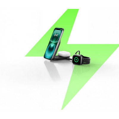 Belkin Зарядне бездротовий пристрій Belkin UltraCharge 2-in-1 Foldable Magnetic Charging 25Вт, чорний