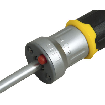 Stanley Викрутка FatMax, бітотримач реверсний 1/4", з підсвічуванням, зберігання біт у рукоятці, 12 біт, SL, PH, PZ, Torx