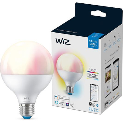 WiZ Лампа розумна E27, 11W, 75W, 1055Lm, G95, 2200-6500, RGB, Wi-Fi