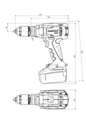 Metabo Дриль ударний акумуляторний SB 18 LTX IMPULS, Li-Power, 18В 2*4Аг