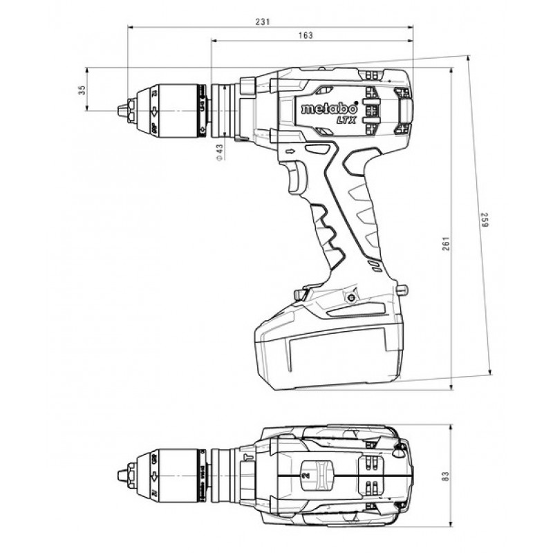 Metabo Дриль ударний акумуляторний SB 18 LTX IMPULS, Li-Power, 18В 2*4Аг