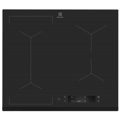 Electrolux Варильна поверхня індукційна, 60см, розширена зона, термощуп, Fry sensor, сенсорний дисплей, Hob2Hood, графіт