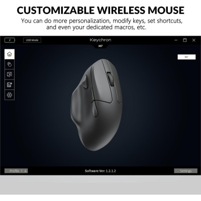 Keychron Миша Keychron M7 BT/WL/USB-A/USB-C, білий