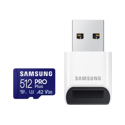 Samsung Карта пам'яті microSDXC 512GB C10 UHS-I R180MB/s PRO Plus + SD