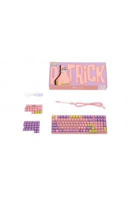 Akko Клавіатура механічна 3098S Patrick 98Key, CS Sponge, USB-A, Hot-swappable, EN/UKR, RGB, Рожевий