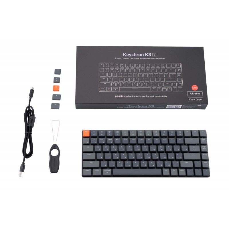 Keychron Клавіатура K3 84 Key Gateron Brown RGB WL UA Black