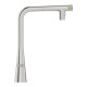 Grohe Змішувач для кухні Scala, довж.виливу - 200мм, поворотний, витяжний, вентиль + кнопка, супер сталь
