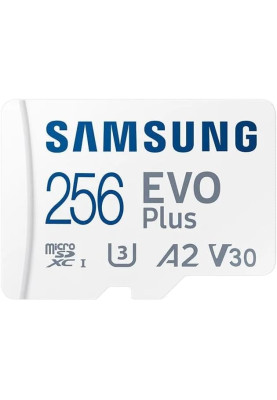 Samsung Мапа пам'яті Samsung microSD 256GB C10 UHS-I R130MB/s Evo Plus + SD