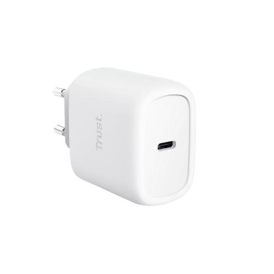 Trust Зарядне пристрій мережевий Maxo 45Вт, GaN, USB-C PD/PPS, білий