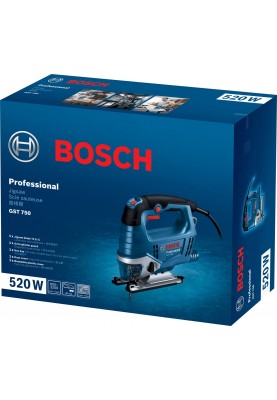 Bosch Лобзик Professional GST 750, 520Вт, SDS, 800-3200 об/м, хід 20 мм, 2.29кг, у кейсі