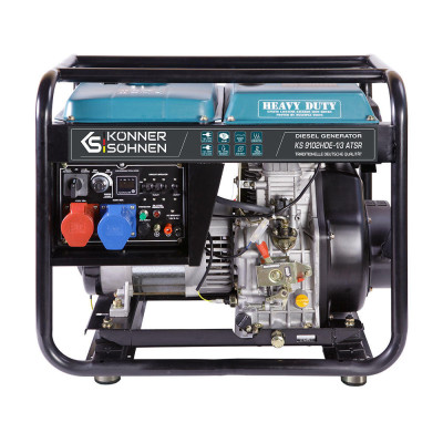 Könner & Söhnen Генератор дизельний KS 9102HDE-1/3 ATSR (EURO II), 230/400В, 6.5/7.5кВт, електростартер, передстартовий підігрів, 122кг