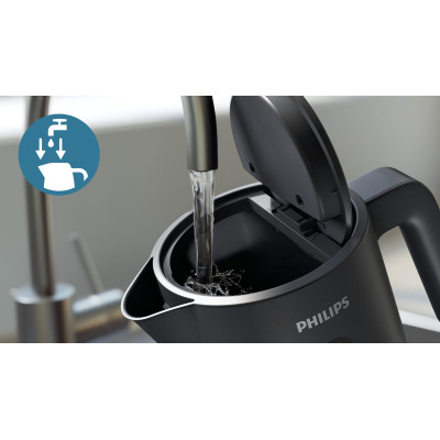 Philips Електрочайник Series 1000, Strix, пластик, мат, чорний