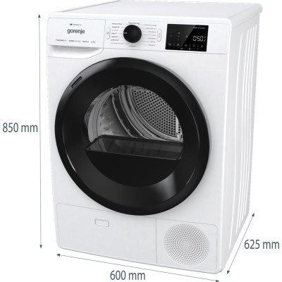 Gorenje Сушильна машина конденсаційна, 8кг, A+++, 60см, дисплей, Wi-Fi, білий
