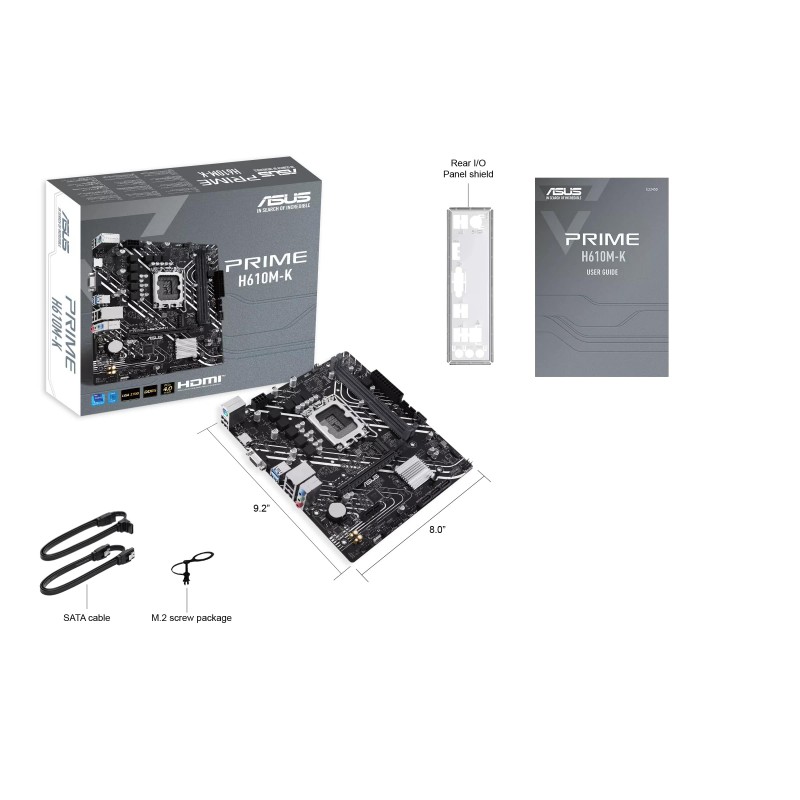 ASUS Материнcька плата PRIME H610M-K s1700 H610 2xDDR5 M.2 HDMI D-Sub mATX