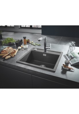 Grohe Мийка кухонна K700, граніт, прямокут., без крила, 560x510x200мм, чаша - 1, врізна, сірий граніт