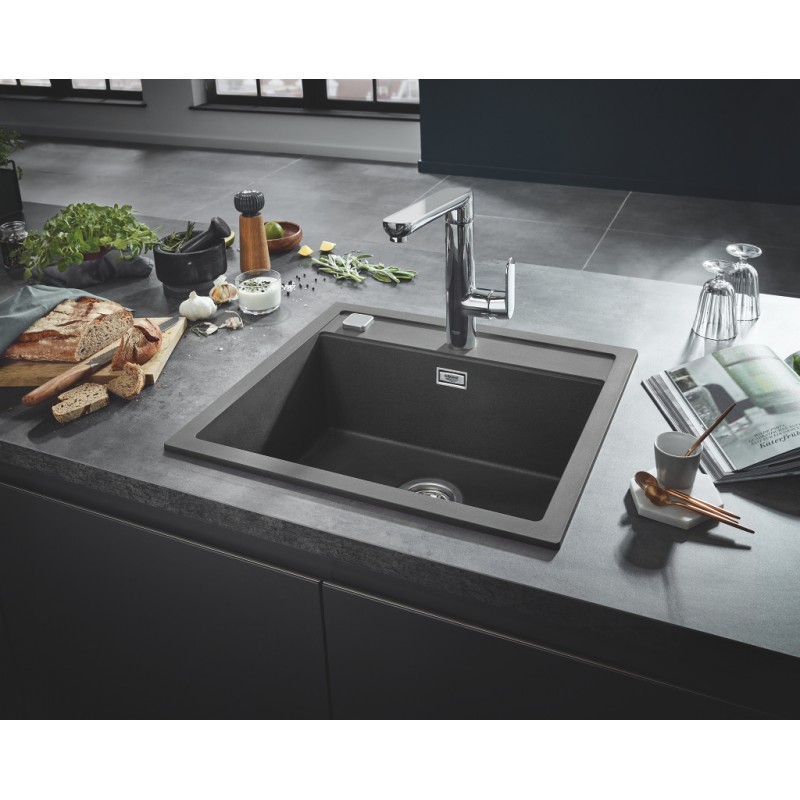 Grohe Мийка кухонна K700, граніт, прямокут., без крила, 560x510x200мм, чаша - 1, врізна, сірий граніт