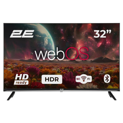 2E Телевізор 32" LED HD 60Hz Smart WebOS Black