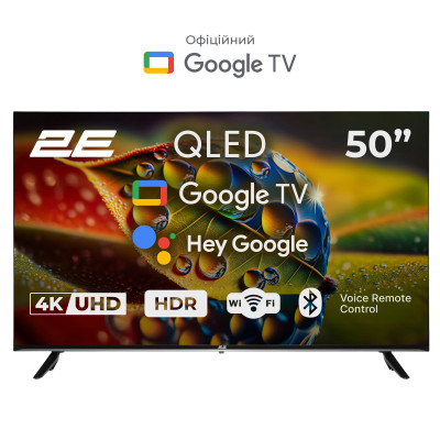 2E Телевізор 50" QLED 4K 60Hz Smart Google TV Black