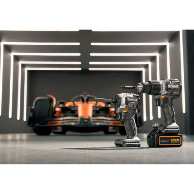 DeWALT Набір із двох акумуляторних інструментів DeWalt McLaren F1 TEAM LIMITED EDITION 18В XR дриль-шурупокрут DCD85 шурупокрут акумуляторний DCF85 акб 2х5А·год ЗП кейс 6.5кг