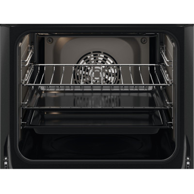 Electrolux Духова шафа електрична, 65л, А, пара, дисплей, конвекція, телескопічні напрямні, чорний