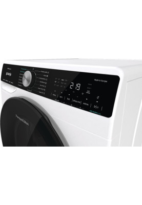 Gorenje Пральна машина фронтальна, 10кг, 1400, A+++, 60см, дисплей, інвертор, пара, Wi-Fi, підсвітка барабану, білий