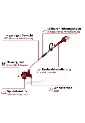 Einhell Тримір акумуляторний GE-CT 36/30 Li E - Solo PXC 36В 30см 9000об/хв 3.1кг (без АКБ та ЗП)