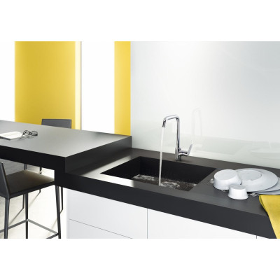 Hansgrohe Змішувач для кухні Focus, довж.виливу - 204мм, поворотний, 1важіль, KM260, сталь
