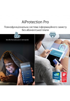 ASUS Маршрутизатор ZenWiFi Pro ET12 AXE11000 Wi-Fi6E 2PK 2xGE LAN 1x2.5GE LAN 1x2.5GE LAN 1x2.5GE WAN MU-MIMO OFDMA MESH