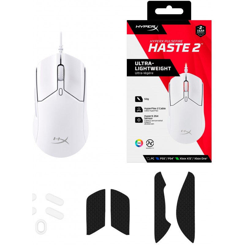 HyperX Миша Pulsefire Haste 2 USB, White