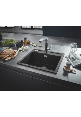 Grohe Мийка кухонна K700, граніт, прямокут., без крила, 560x510x200мм, чаша - 1, врізна, чорний граніт