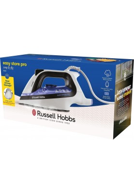 Russell Hobbs Праска Easy Store Pro, 2400Вт, 320мл, паровий удар -180гр, постійна пара - 45гр, зберігання шнура, керам. підошва, біло-синій
