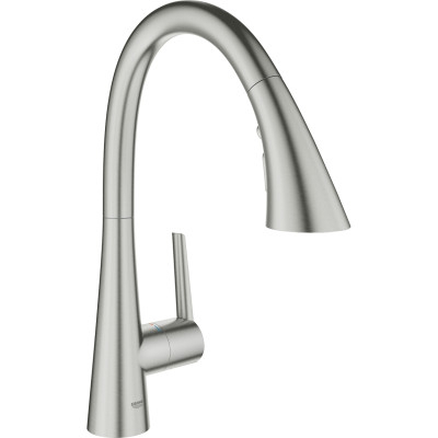 Grohe Змішувач для кухні Scala, довж.виливу - 231мм, поворотний/витяжний, 1важіль, супер сталь