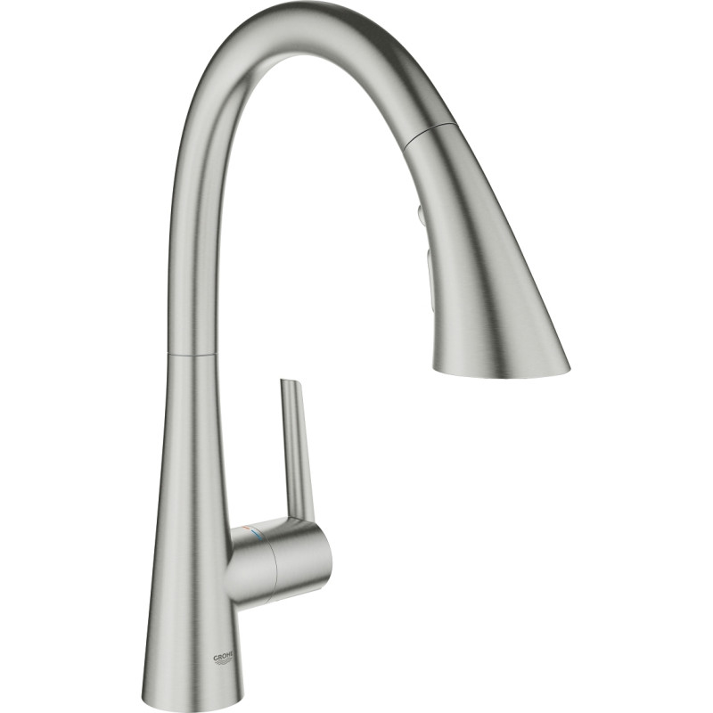 Grohe Змішувач для кухні Scala, довж.виливу - 231мм, поворотний/витяжний, 1важіль, супер сталь