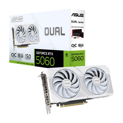 ASUS Відеокарта GeForce RTX 5060 8GB GDDR7 OC DUAL-RTX5060-O8G-WHITE білий ASUS Відеокарта GeForce RTX 5060 8GB GDDR7 OC DUAL-RTX5060-O8G-WHITE білий
