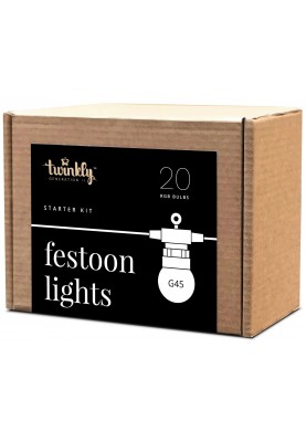 Twinkly Гірлянда Smart LED Twinkly Festoon RGB 20, G45, Gen II, IP44, 10м, кабель чорний