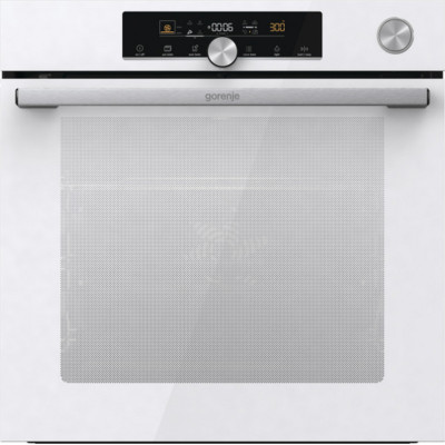 Gorenje Духова шафа електрична, 77л, A+, пара, дисплей, готування на різних рівнях, піроліз, білий