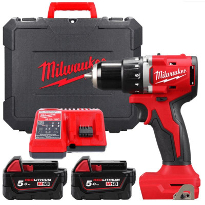 Milwaukee Шурупокрут-дриль акумуляторний BLDDRC-502С 18В 2х5А·рік 60.5Нм 0·1700об·хв ЗП M12-18C кейс 1.5кг
