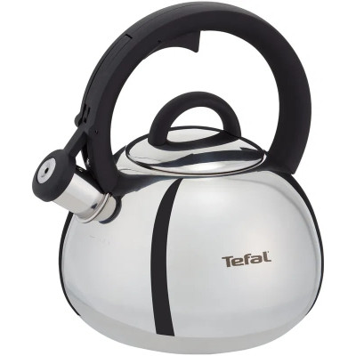 Tefal Чайник зі свистком Tefal Duetto+, 2.5л, нержавіюча сталь, сталевий, чорний