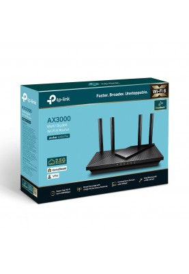 TP-Link Маршрутизатор ARCHER AX55 Pro AX3000 3xGE LAN 1xGE WAN/LAN 1x2.5GE WAN/LAN 1xUSB 3.0 MU-MIMO OFDMA