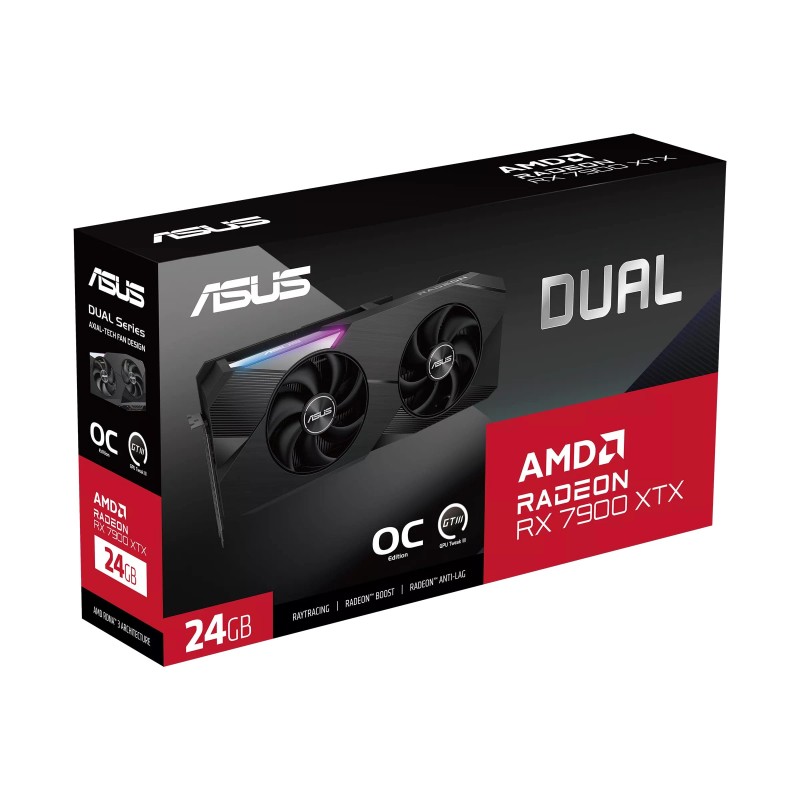 ASUS Вiдеокарта Radeon RX 7900 XTX 24GB GDDR6 DUAL OC DUAL-RX7900XTX-O24G