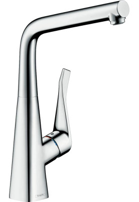 Hansgrohe Змішувач для кухні Metris, довж.виливу - 219мм, поворотний, 1важіль, KM320, хром