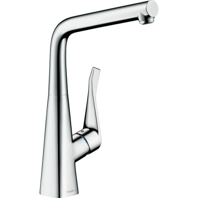 Hansgrohe Змішувач для кухні Metris, довж.виливу - 219мм, поворотний, 1важіль, KM320, хром